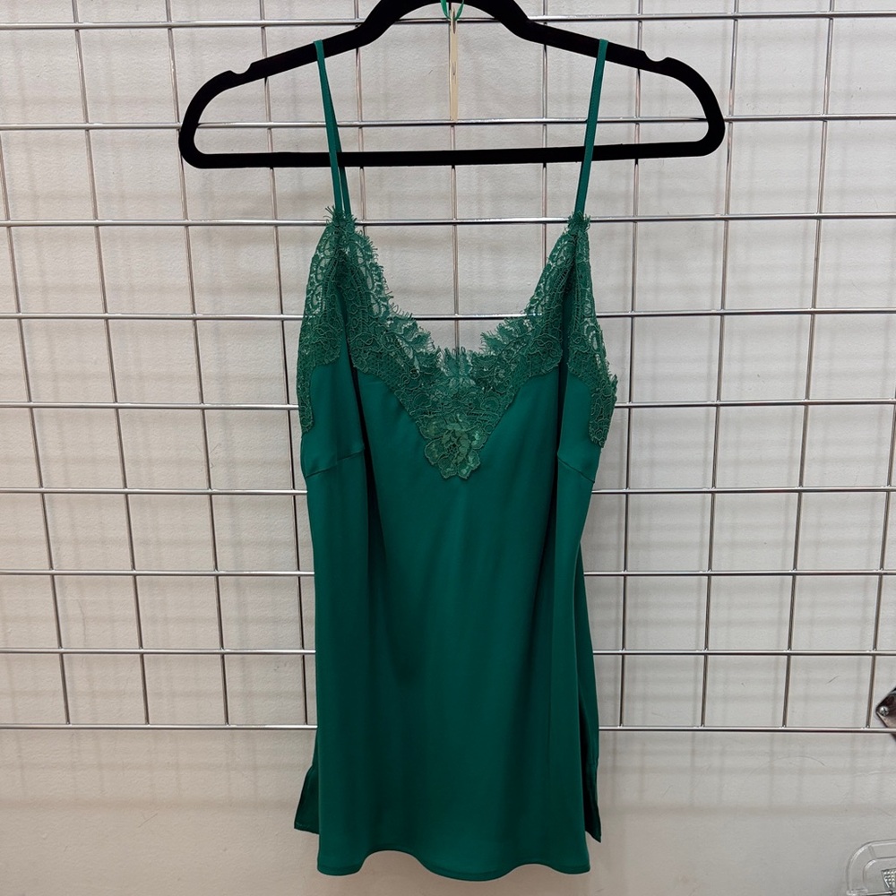 Jade Green Lace Trim Camisole
